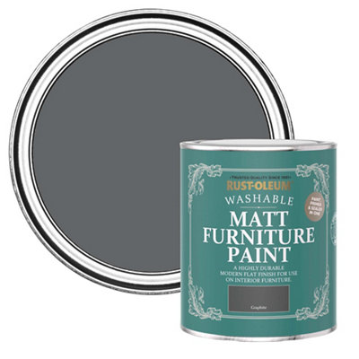 Rust-Oleum Graphite Matt Multi-Room Furniture Paint, 750Ml