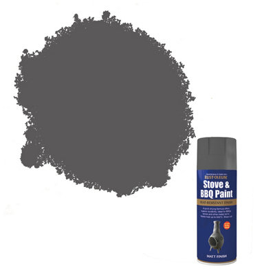 Rust-Oleum Stove & Bbq Matt Cast Iron Effect Multi-Surface Protector Spray Paint, 400Ml