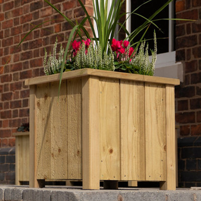 Rowlinson Heritage Square Softwood Planter 30L (W)40Cm