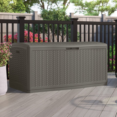 Suncast Minnesota 469L Resin Garden Storage Box - Stone Grey