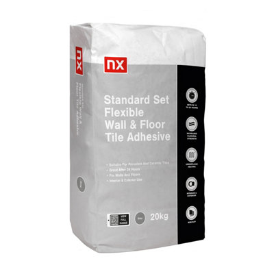 Nx Flexible Standard Set Grey Tile Adhesive, 20Kg