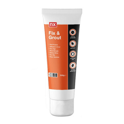 Nx Dual Purpose Fix & Grout Ready Mixed Brilliant White Wall Tile Adhesive & Grout, 0.33Kg