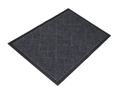 Primeur Flooring Grey Geo Diamond Door Mat, 90Cm X 60Cm