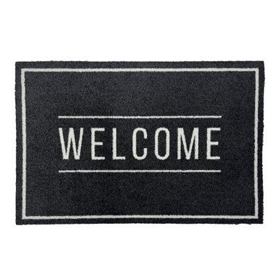 Primeur Plaza Grey Welcome Door Mat, 75Cm X 50Cm
