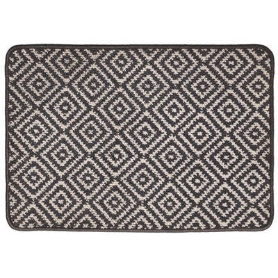 Primeur Mighty Mats® Dark Grey & White Geo Soft Loop Door Mat, 75Cm X 50Cm
