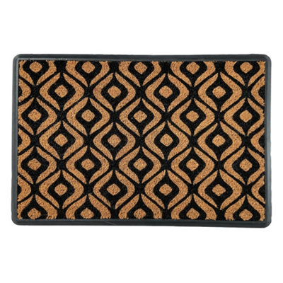 Primeur Mighty Mats® Natural & Black Geo Door Mat, 60Cm X 40Cm