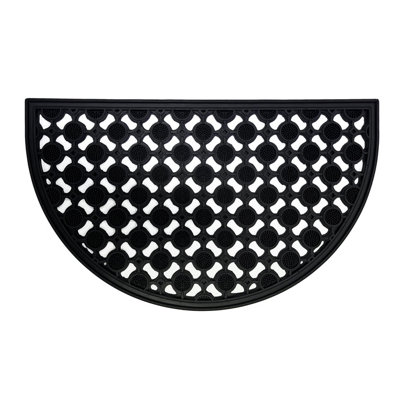 Primeur Black Half Moon Door Mat, 75Cm X 45Cm