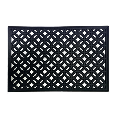 Primeur Black Rectangular Door Mat, 40Cm X 60Cm