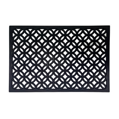 Primeur Black Rectangular Door Mat, 60Cm X 90Cm