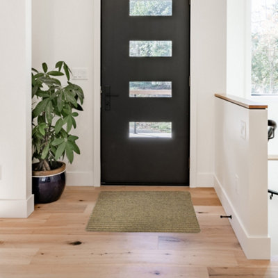 Primeur Neutral Stiped Rectangular Door Mat, 66Cm X 80Cm