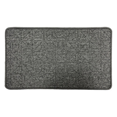 Primeur Grey Geometric Rectangular Door Mat, 44Cm X 75Cm