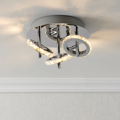 B&Q Symi Contemporary Gloss Crystal Effect 3 Light Spotlight