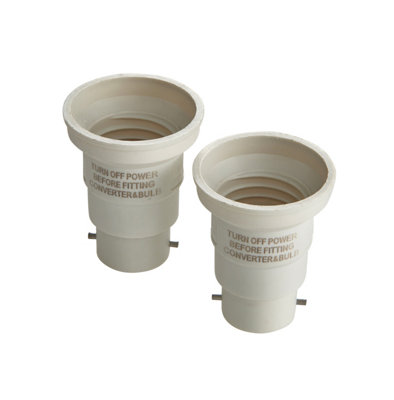 Masterlite B22 To E27 Light Bulb Cap Converter, Pack Of 2