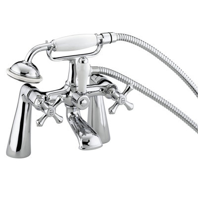 Bristan Colonial Polished Chrome Effect Deck-Mounted (2Th) Shower Mixer Tap