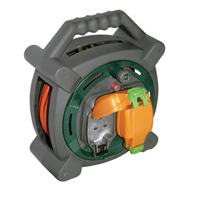 Masterplug 2 Socket Grey Outdoor Cable Reel, 20M