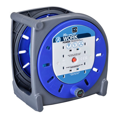 Masterplug 4 Socket Black Cable Reel, 20M