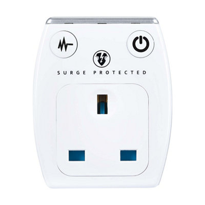 Masterplug 13A Surge Protection Socket Adaptor White
