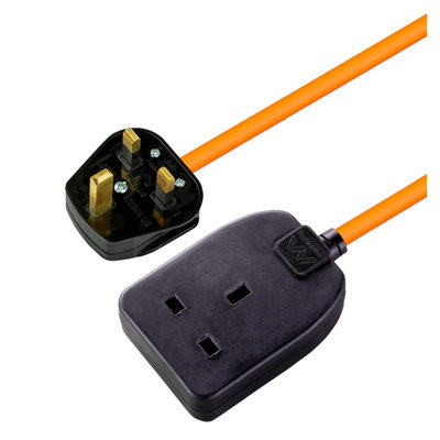 Masterplug Basic 1 Socket Unswitched Black Extension Lead, 10M