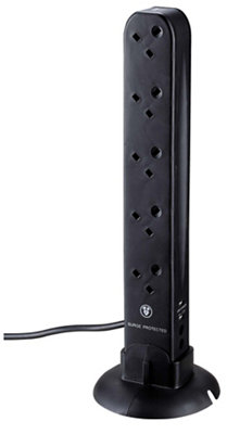Masterplug Surge Black 13A 10 Socket Extension Lead With Usb, 1M
