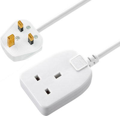 Masterplug Bog8-Bd 1 Socket 13A White Extension Lead, 8M
