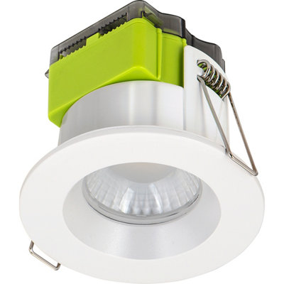 Luceco Ftype Mk2 Matt White Fixed Led Fire-Rated Warm White Downlight 6W Ip65, Pack Of 6