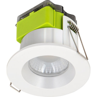 Luceco Ftype Mk2 Matt White Fixed Led Fire-Rated Cool & Warm Downlight 6W Ip65