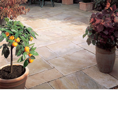 Bradstone Natural Sandstone Fossil Buff Sandstone Paving Set, 15.3M² Pack Of 48