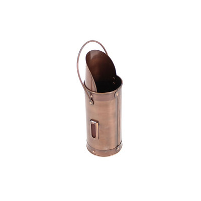 Slemcka Traditional Antique Copper Effect Steel Storage Bucket (H)200Mm (D)70Mm