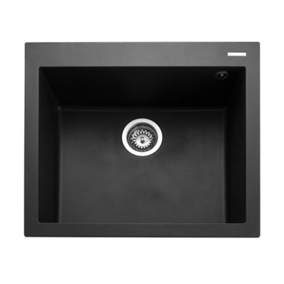 Rangemaster Oridian Charcoal Granite Composite 1 Bowl Kitchen Sink 500Mm X 570Mm