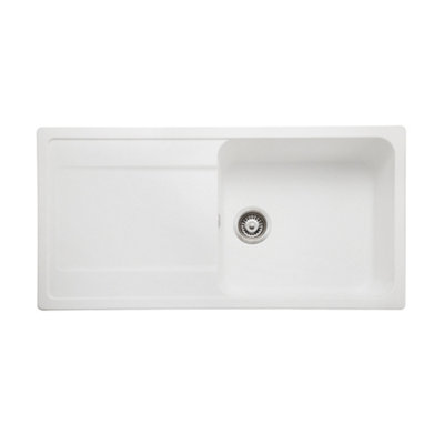 Rangemaster Loa Artic White Granite Composite 1 Bowl Kitchen Sink 500Mm X 1000Mm