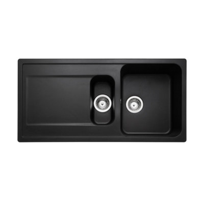 Rangemaster Loa Charcoal Granite Composite 1.5 Bowl Kitchen Sink 500Mm X 1000Mm