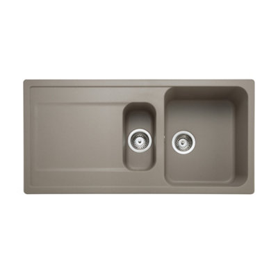 Rangemaster Loa Charcoal Granite Composite 1.5 Bowl Kitchen Sink 500Mm X 570Mm