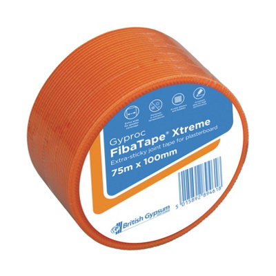 Gyproc Fibatape Xtreme Extra Wide Fibreglass Orange Jointing Tape (L)75M (W)100Mm