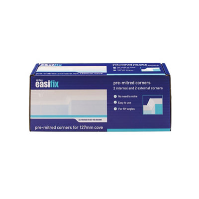 Artex Easifix Classic C-Shaped Paper Faced Plaster External Coving Corner (L)340Mm (W)127Mm, Pack Of 4
