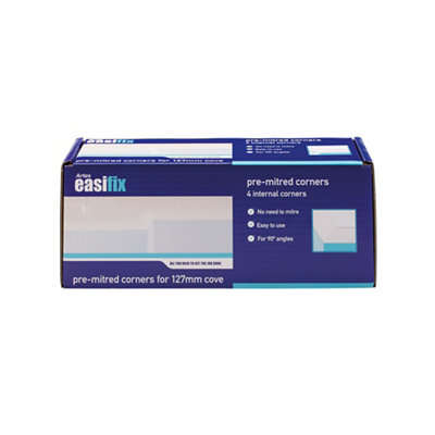 Artex Easifix Classic C-Shaped Paper Faced Plaster Internal Coving Corner (L)340Mm (W)127Mm, Pack Of 4