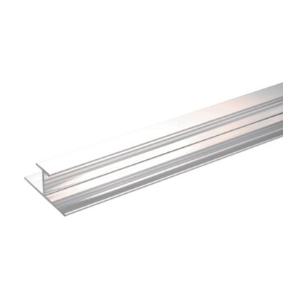 Stylepanel Straight Panel Straight Joint (L)2450Mm (W)11Mm (T)30Mm - Gloss Silver Effect