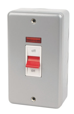 Mk 45A Rocker Raised Square Control Switch Matt Grey Neon Indicator