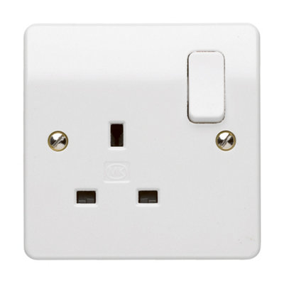 Mk Single 13A 240V Gloss White Socket
