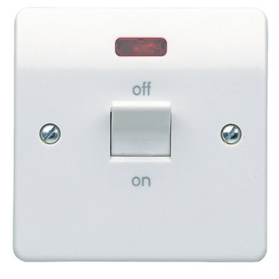 Mk 32A Rocker Raised Slim Control Switch Gloss White Neon Indicator