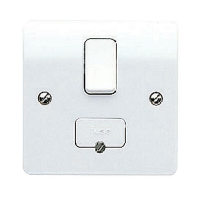 Mk 13A 1 Gang Raised Slim Profile Switched Fused Connection Unit Gloss White