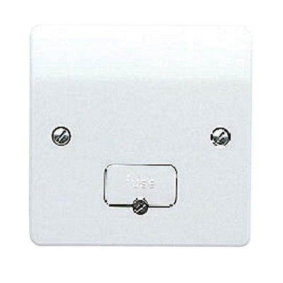 Mk 13A 1 Gang Raised Slim Profile Unswitched Fused Connection Unit Gloss White