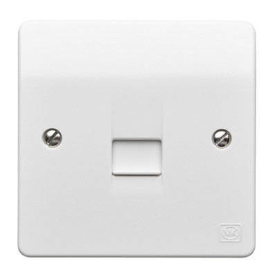 Mk White 1 Gang Telephone Socket