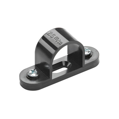Mk Polyvinyl Chloride (Pvc) 25Mm Black Spacer Bar Saddles, Pack Of 2