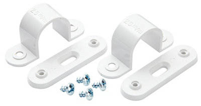 Mk Polyvinyl Chloride (Pvc) 25Mm White Spacer Bar Saddles, Pack Of 2