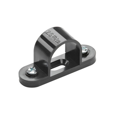 Mk Polyvinyl Chloride (Pvc) 25Mm Black Spacer Bar Saddles, Pack Of 10