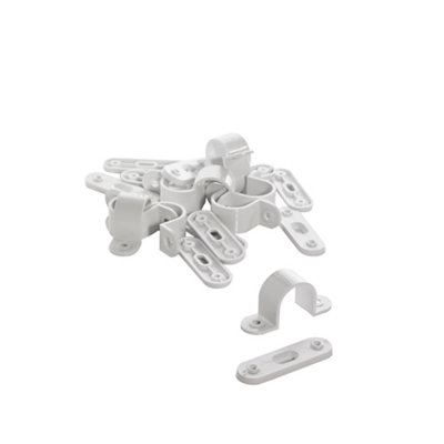 Mk Polyvinyl Chloride (Pvc) 25Mm White Spacer Bar Saddles, Pack Of 10