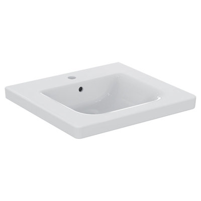 Ideal Standard Concept Freedom Accessible Gloss White Rectangular Wall-Mounted Basin (W)60Cm