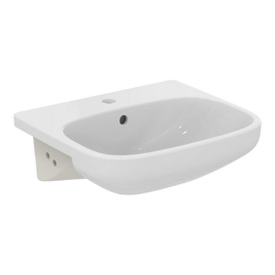 Ideal Standard I.life A Gloss White Rectangular Semi-Recessed Basin (W)50Cm