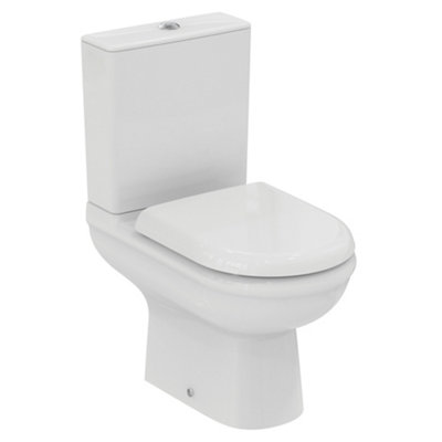 Ideal-Standard Della White Rimless Close-Coupled Toilet & Cistern With Soft Close Seat