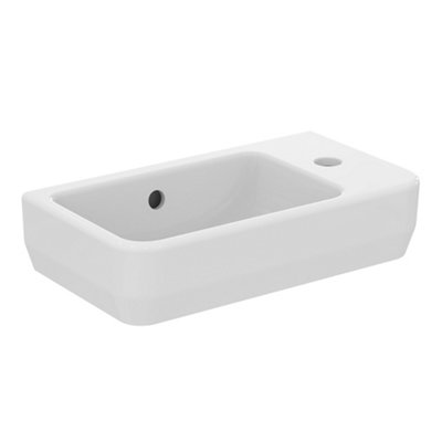 Ideal Standard I.life S Gloss White Rectangular Wall-Mounted Basin (W)45Cm